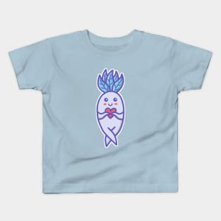 Cute Chibi Baby Mandrake with Heart Kids T-Shirt